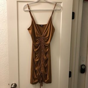 Camel rouched dress.